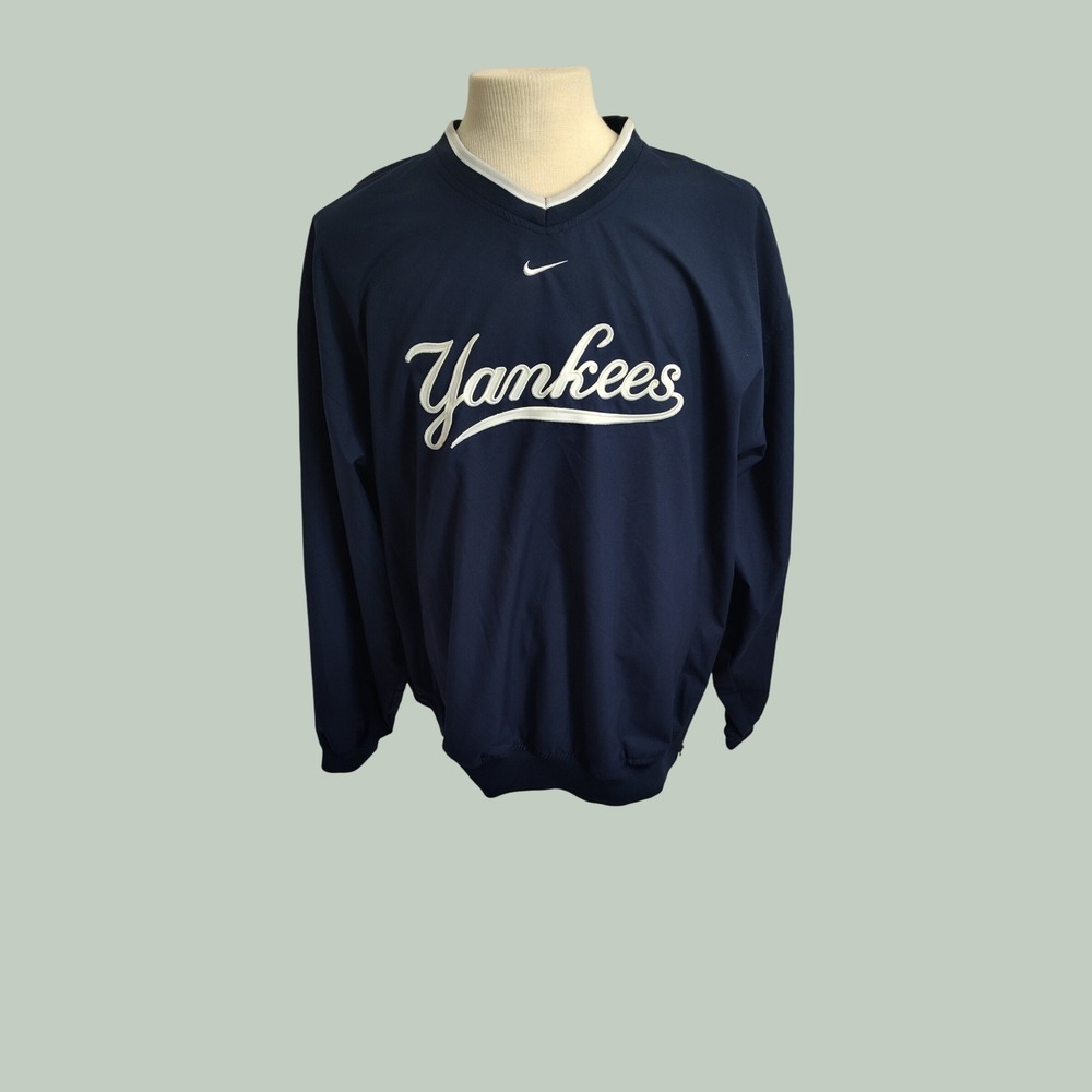 Nike Team MLB New York Yankees Center Swoosh V-Neck Windbreaker Pullover XL
